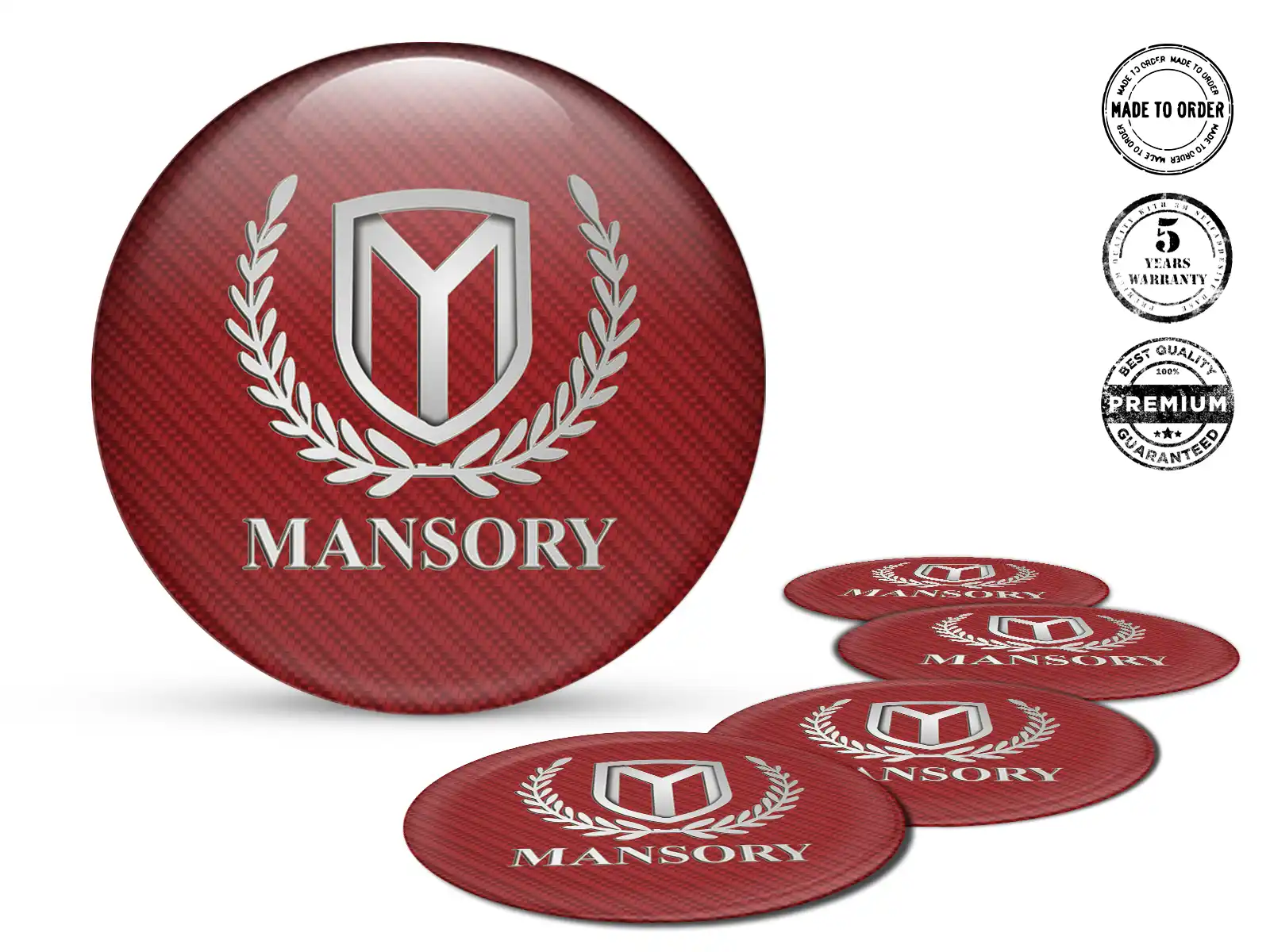 Mansory Calcomanías de Aro para Autos Logos Bombados de Lujo